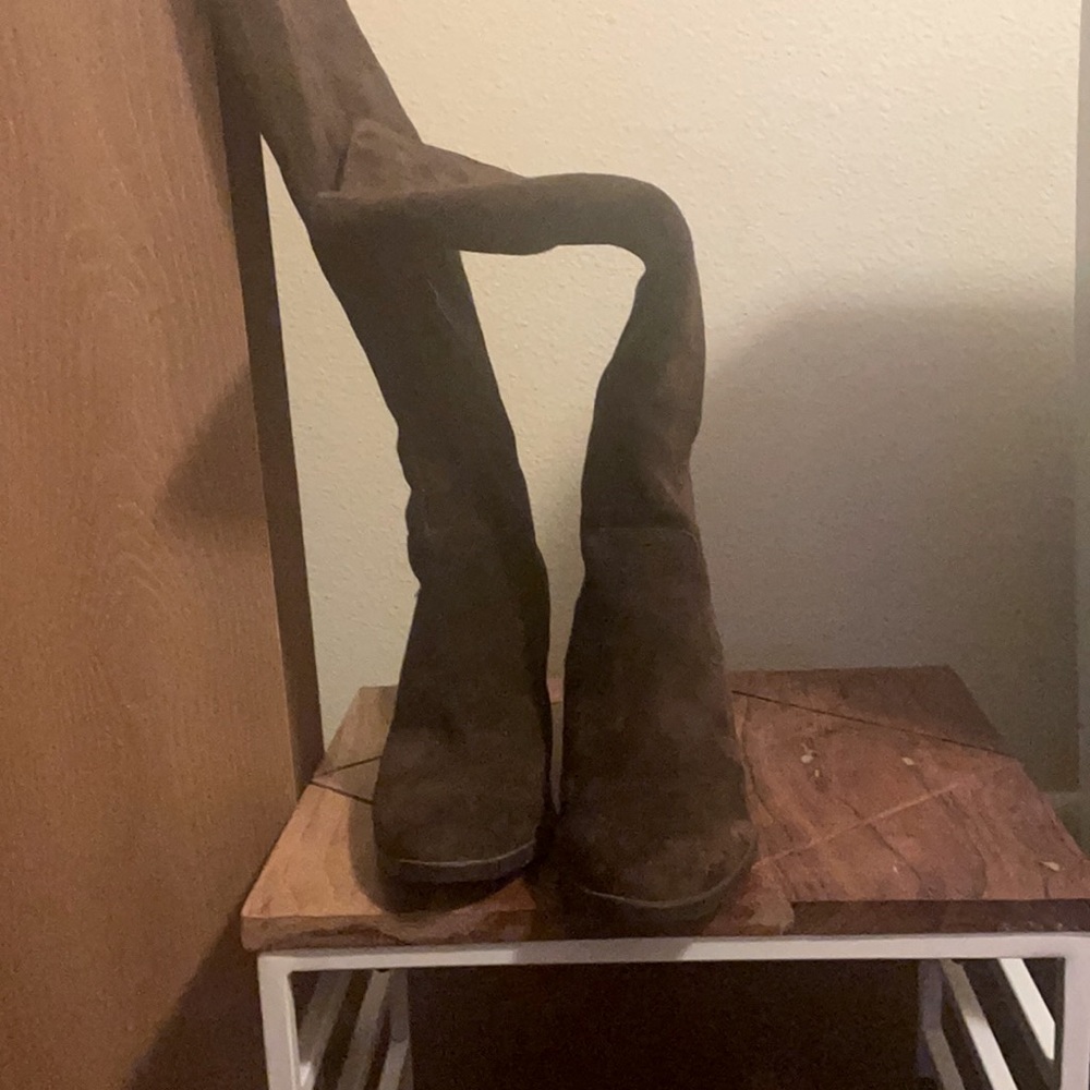 Brown, BORNE suede leather boots